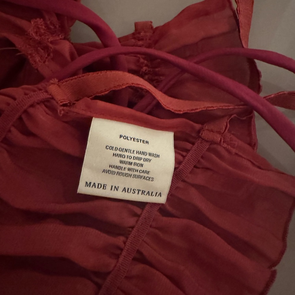 Women's Halter Neck Ruffled Top - Rust - Picture 5 of 7